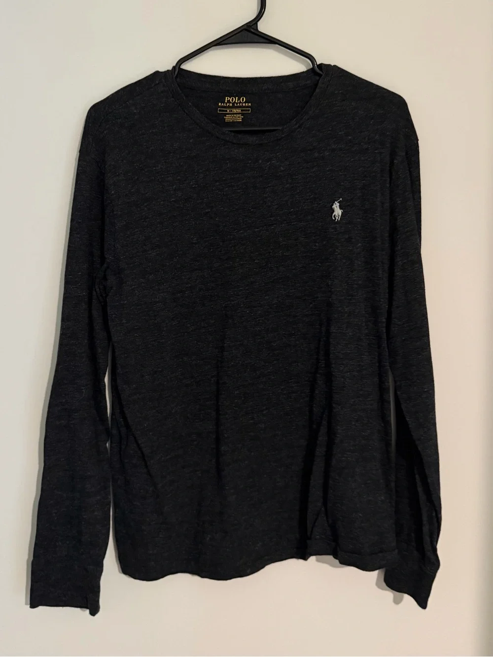 POLO BY RALPH LAUREN - Charcoal Long Sleeve Crew Neck Shirt - Men’s Medium